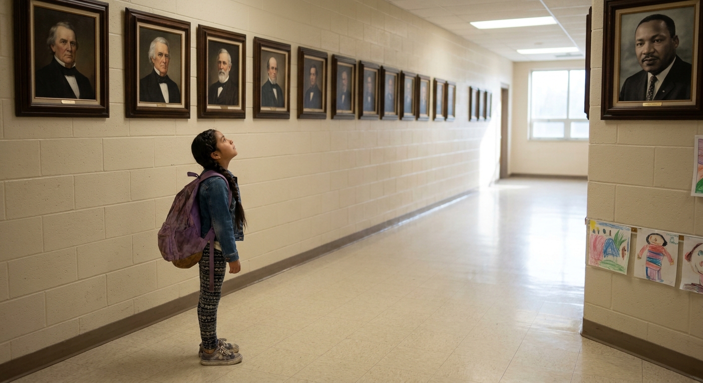 Whose Heroes Are on the Wall? A Visual Audit Guide for the Portraits, Murals, Mottos, and Symbols Inside Your Texas School—and What They Silently Teach About Who Belongs